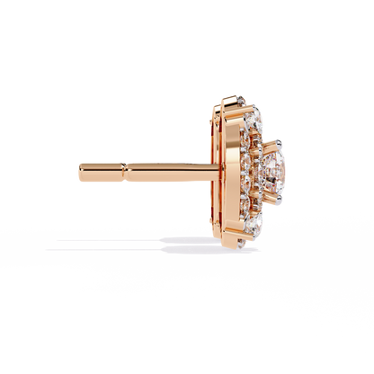 Eclipse Radiance – Double Halo Lab Diamond Stud Earrings in 14K Gold