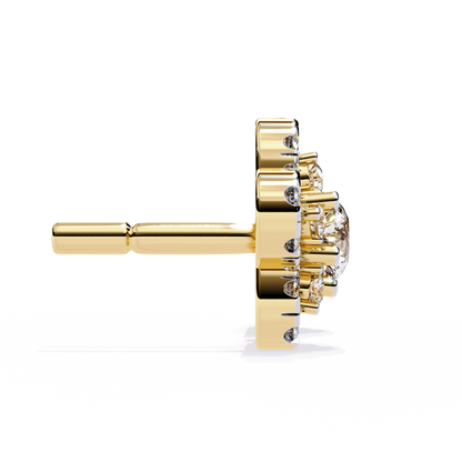 Bloom Cluster – Lab Diamond Floral Stud Earrings in 14K Gold