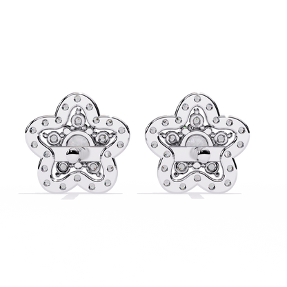 Bloom Cluster – Lab Diamond Floral Stud Earrings in 14K Gold