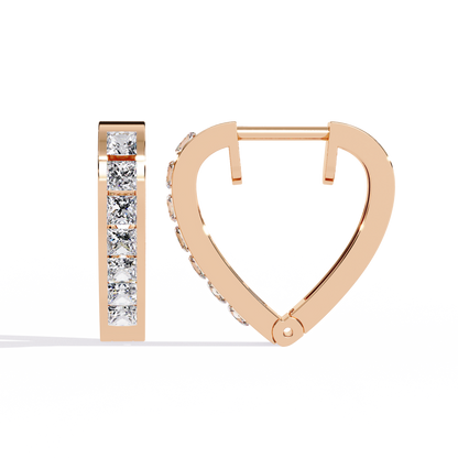 Princess Channel – Lab Diamond Huggie Hoop Earrings in 14K Gold