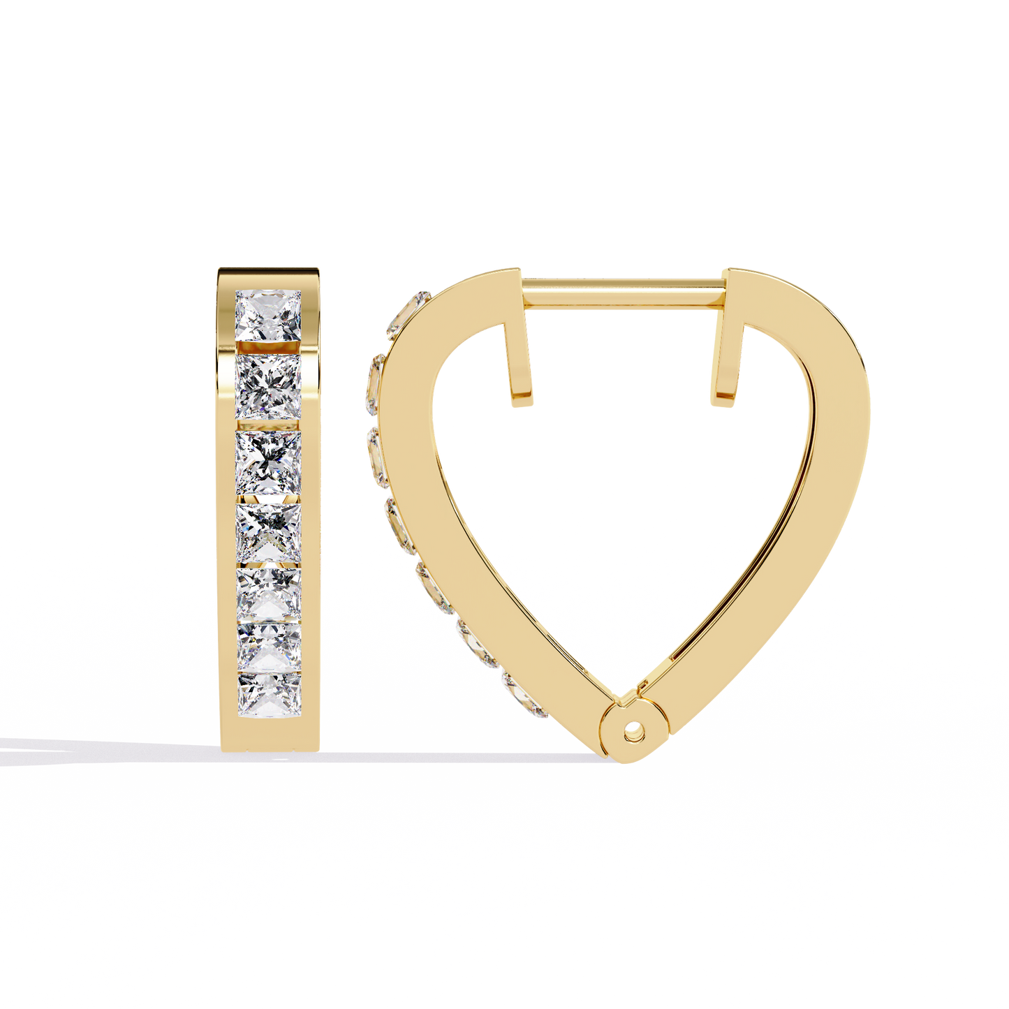 Princess Channel – Lab Diamond Huggie Hoop Earrings in 14K Gold