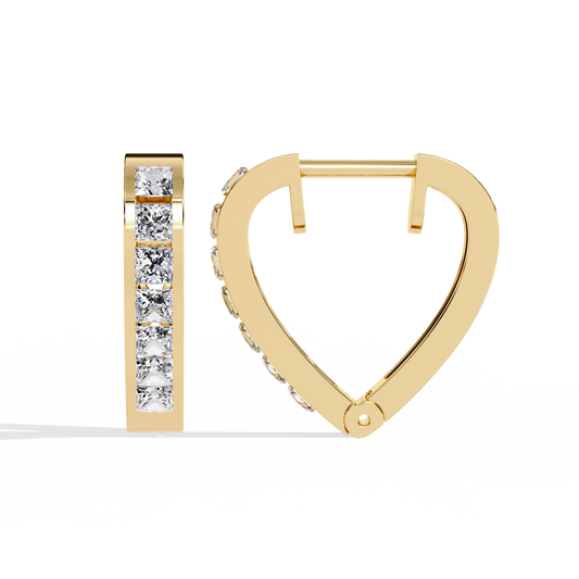 Princess Channel – Lab Diamond Huggie Hoop Earrings in 14K Gold