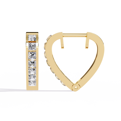 Princess Channel – Diamond Huggie Hoop Earrings in 14K Gold