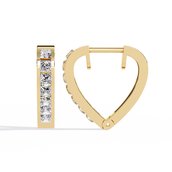 Princess Channel – Diamond Huggie Hoop Earrings in 14K Gold