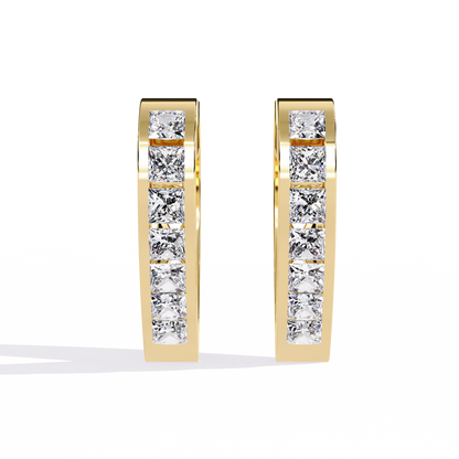 Princess Channel – Lab Diamond Huggie Hoop Earrings in 14K Gold