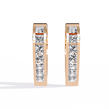 Princess Channel – Lab Diamond Huggie Hoop Earrings in 14K Gold