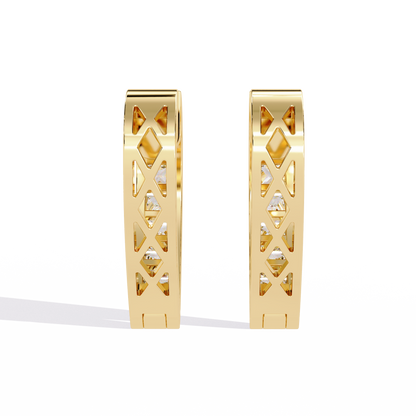 Princess Channel – Diamond Huggie Hoop Earrings in 14K Gold
