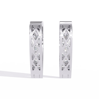Princess Channel – Lab Diamond Huggie Hoop Earrings in 14K Gold