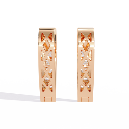 Princess Channel – Lab Diamond Huggie Hoop Earrings in 14K Gold