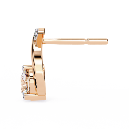Embrace Curve – Lab Diamond Solitaire Drop Earrings in 14K Gold