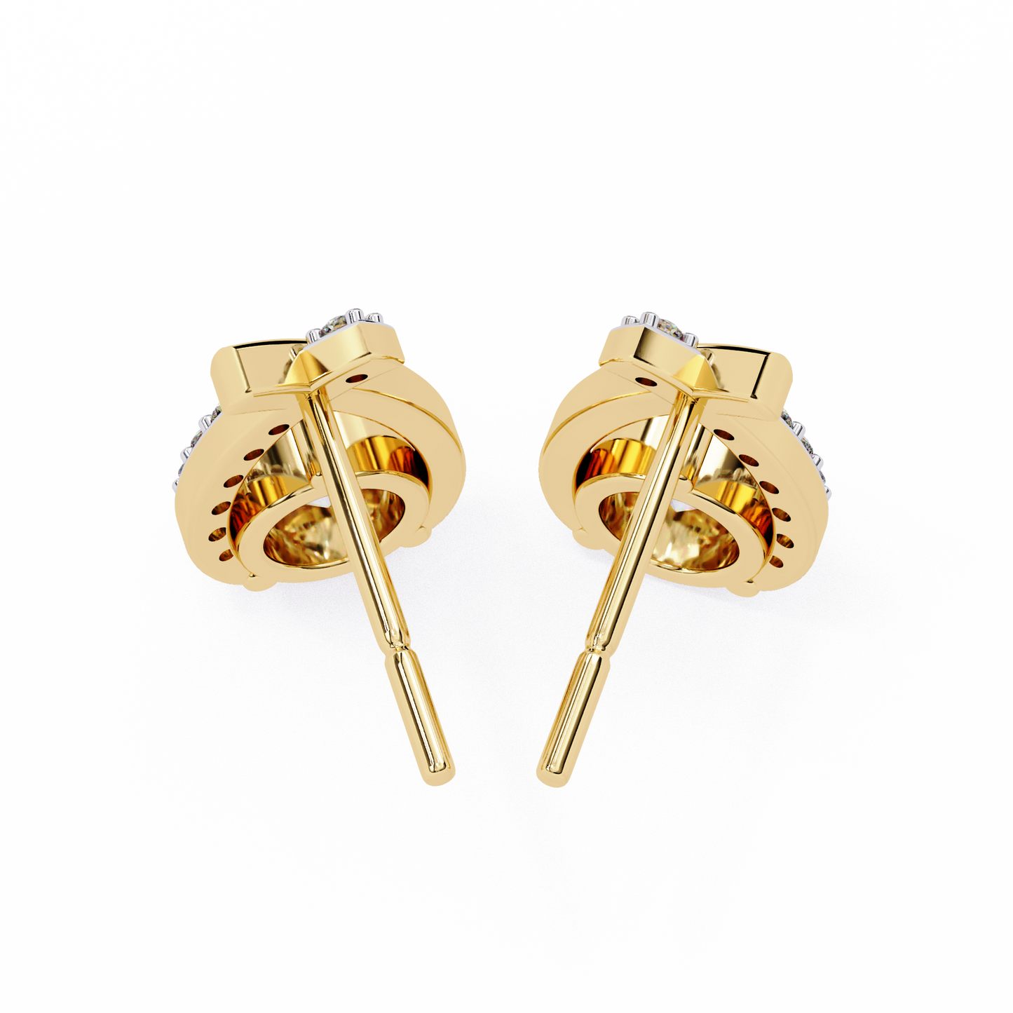Embrace Curve – Lab Diamond Solitaire Drop Earrings in 14K Gold