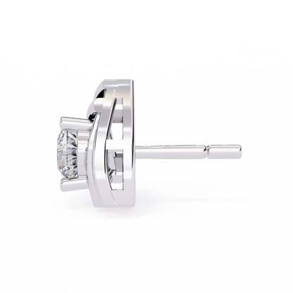 Trinity Wrap – 4.4mm Round Diamond Stud Earrings in 14K Gold