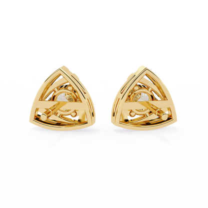 Trinity Wrap – 4.4mm Round Diamond Stud Earrings in 14K Gold