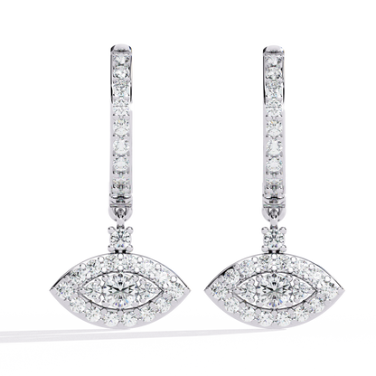 Marquise Drop – Lab Diamond Evil Eye-Inspired Dangle Earrings in 14K Gold