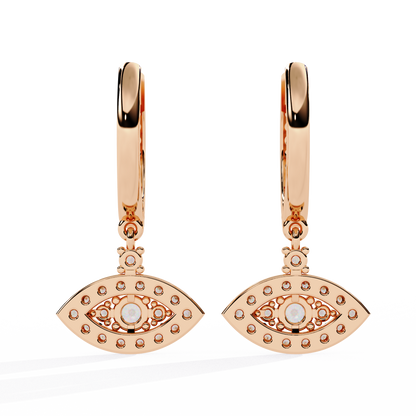 Marquise Drop – Lab Diamond Evil Eye-Inspired Dangle Earrings in 14K Gold