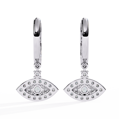 Marquise Drop – Lab Diamond Evil Eye-Inspired Dangle Earrings in 14K Gold