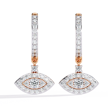 Marquise Drop – Lab Diamond Evil Eye-Inspired Dangle Earrings in 14K Gold
