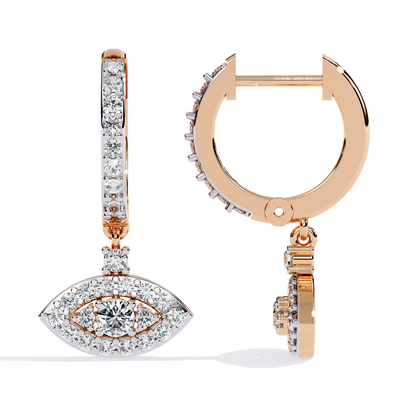 Marquise Drop – Lab Diamond Evil Eye-Inspired Dangle Earrings in 14K Gold