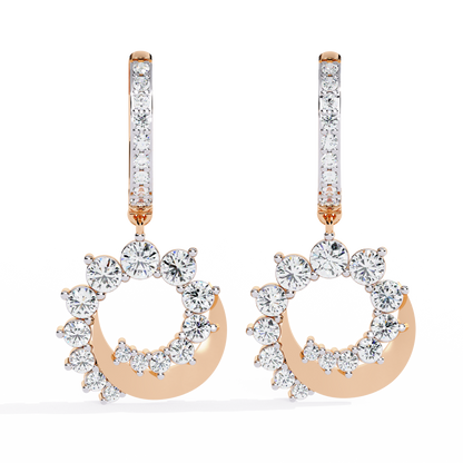 Celeste Orbit – Lab Diamond Crescent Hoop Earrings in 14K Gold