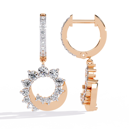 Celeste Orbit – Lab Diamond Crescent Hoop Earrings in 14K Gold