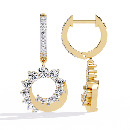 Celeste Orbit – Lab Diamond Crescent Hoop Earrings in 14K Gold