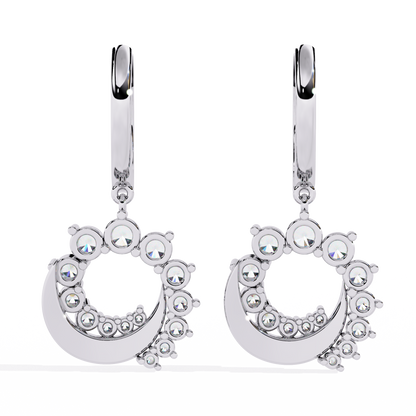 Celeste Orbit – Lab Diamond Crescent Hoop Earrings in 14K Gold