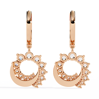 Celeste Orbit – Lab Diamond Crescent Hoop Earrings in 14K Gold