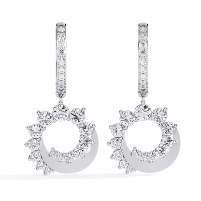 Celeste Orbit – Lab Diamond Crescent Hoop Earrings in 14K Gold