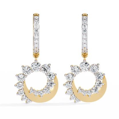 Celeste Orbit – Lab Diamond Crescent Hoop Earrings in 14K Gold