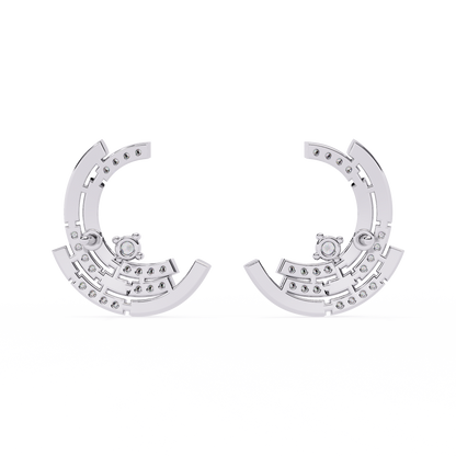 Luna Arc – Multi-Band Lab Diamond Stud Hoops in 14K Gold