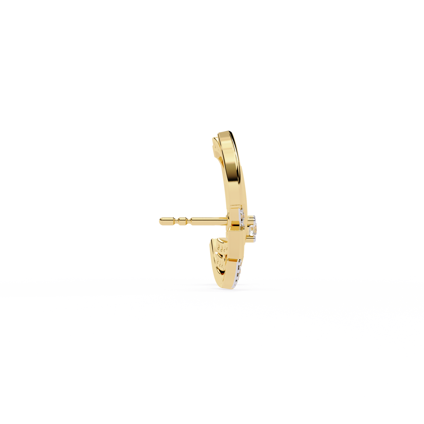 Luna Arc – Multi-Band Lab Diamond Stud Hoops in 14K Gold