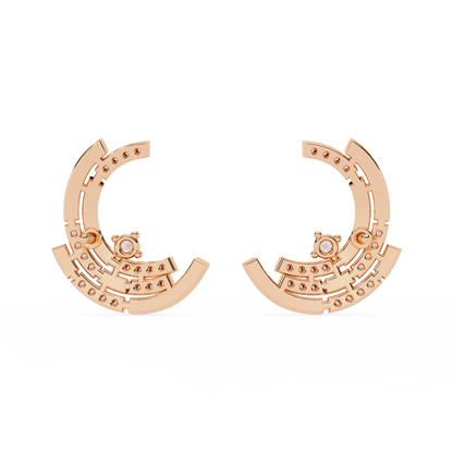 Luna Arc – Multi-Band Lab Diamond Stud Hoops in 14K Gold