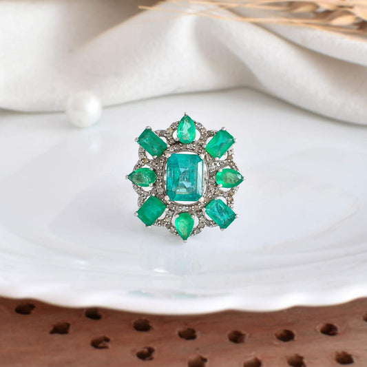 Emerald Bloom Radiance Ring