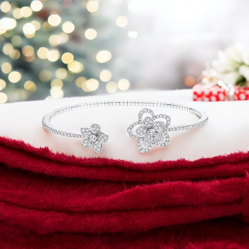 Wild Flower Open Diamond Bangle