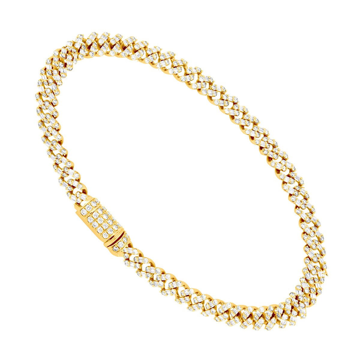 Men's 14K Yellow Gold Diamond Cuban Link Bracelet | Box Clasp | 4.5ct