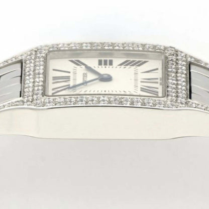 Cartier Santos Demoiselle Stainless Steel Women's Diamond Watch 26mm