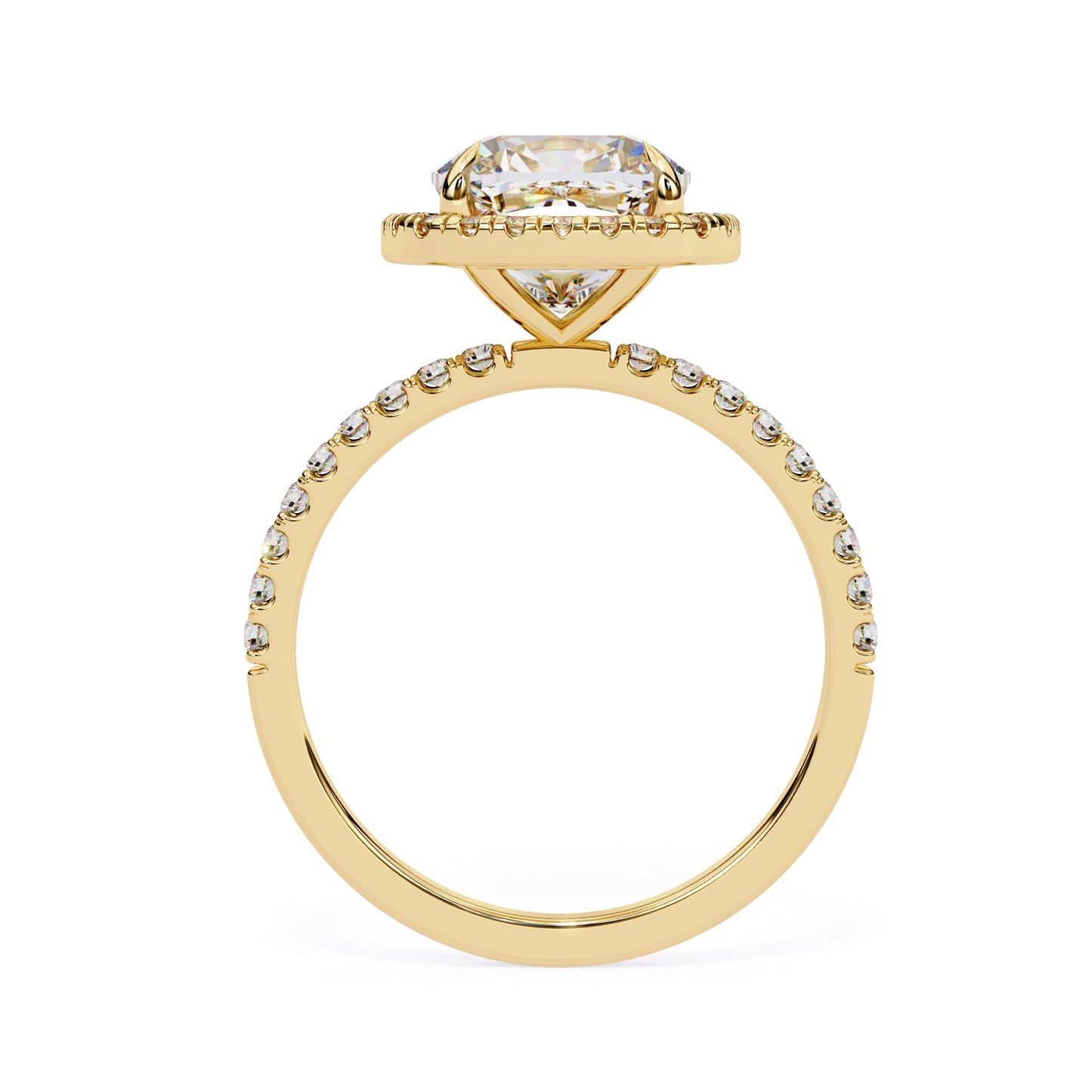 Square Cushion Halo Solitaire Ring - ( 1.20 Center Stone )