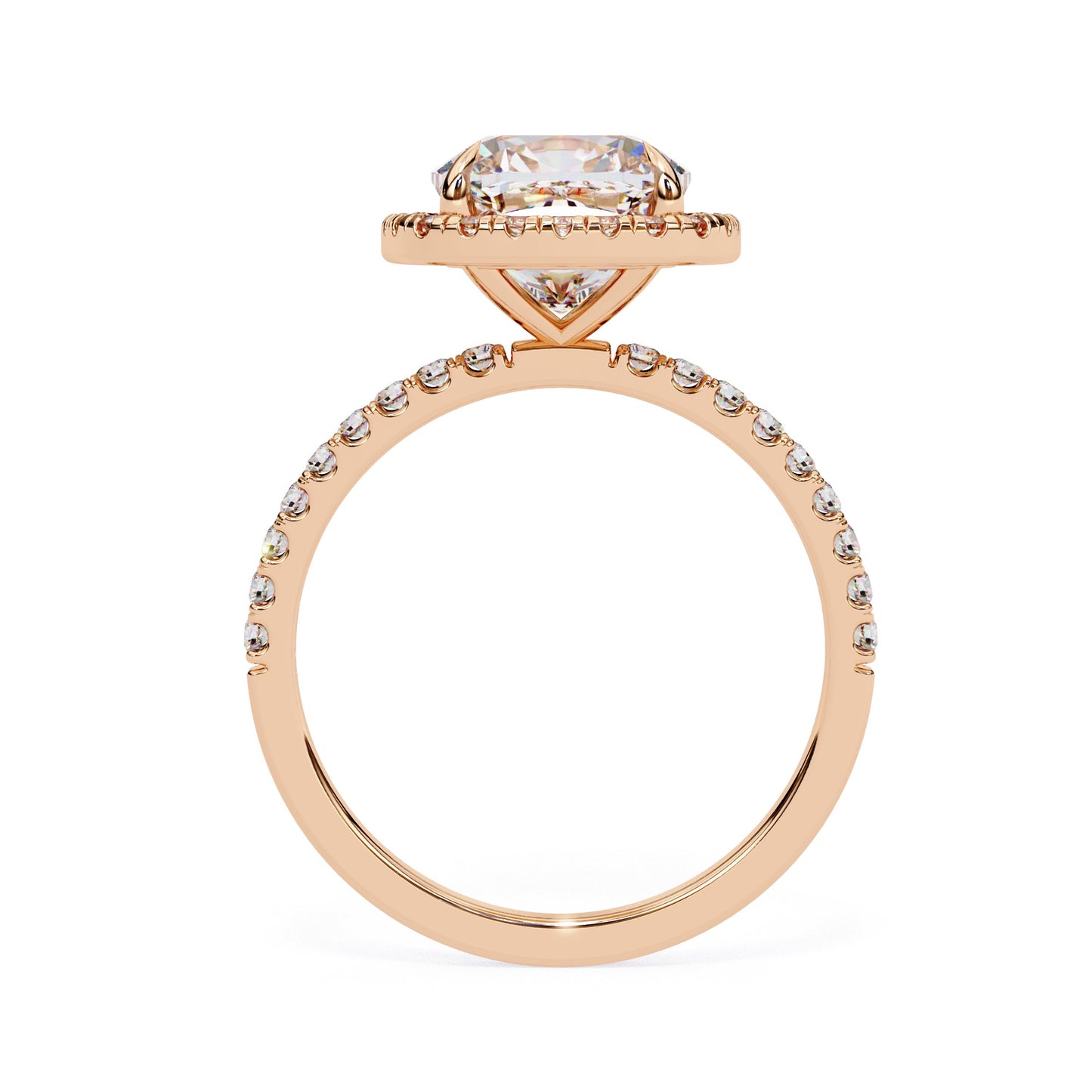 Square Cushion Halo Solitaire Ring - ( 1.20 Center Stone )