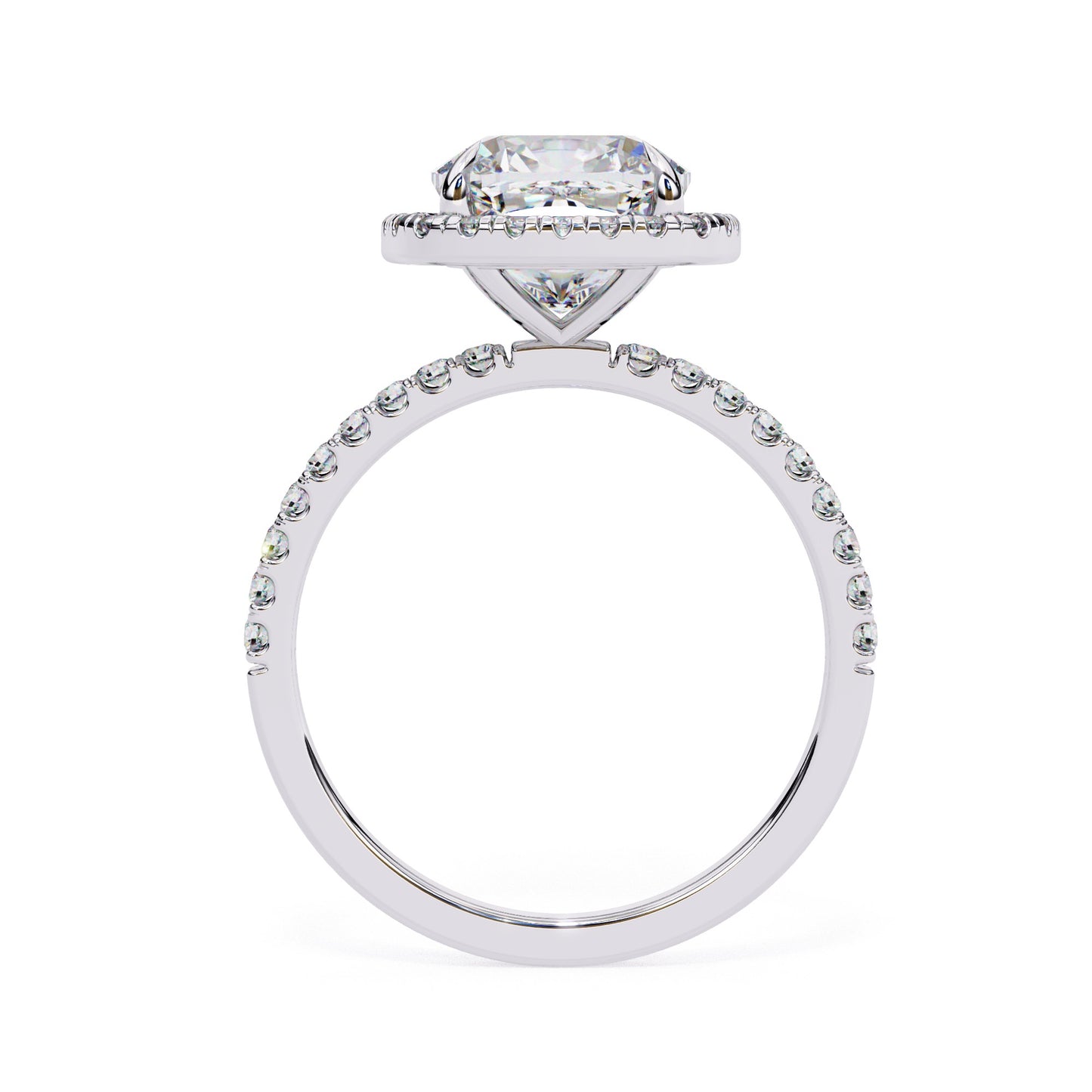 Square Cushion Halo Solitaire Ring - ( 1.20 Center Stone )