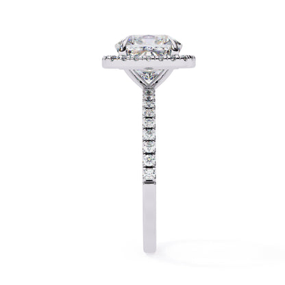 Square Cushion Halo Solitaire Ring - ( 1.20 Center Stone )