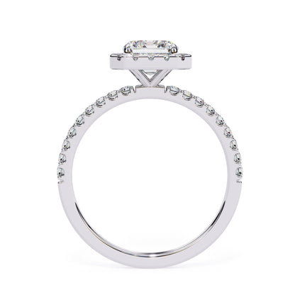 Radiant halo Solitaire Diamond Ring - ( 1.5 ct. Center Stone )