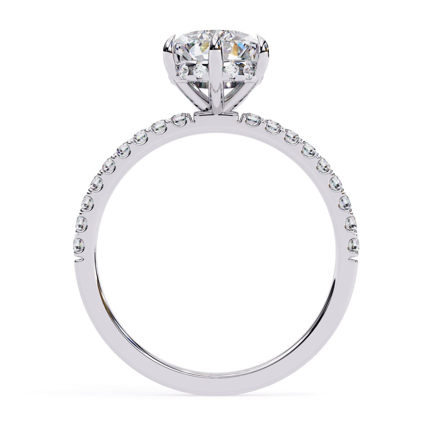 Pear Solitaire Star Dust Ring - ( 1.20 ct Center Stone )