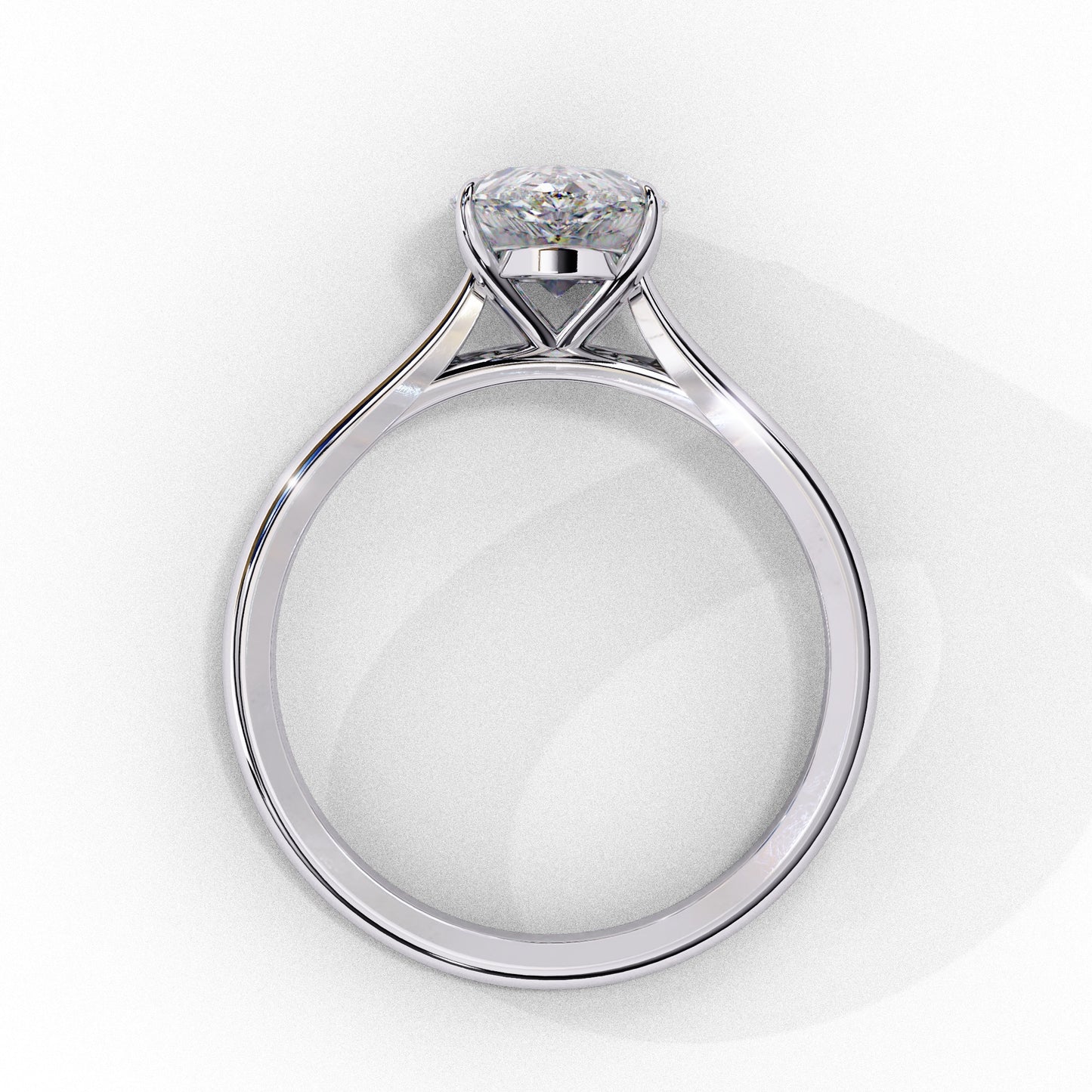 Classic Pear Solitaire Ring