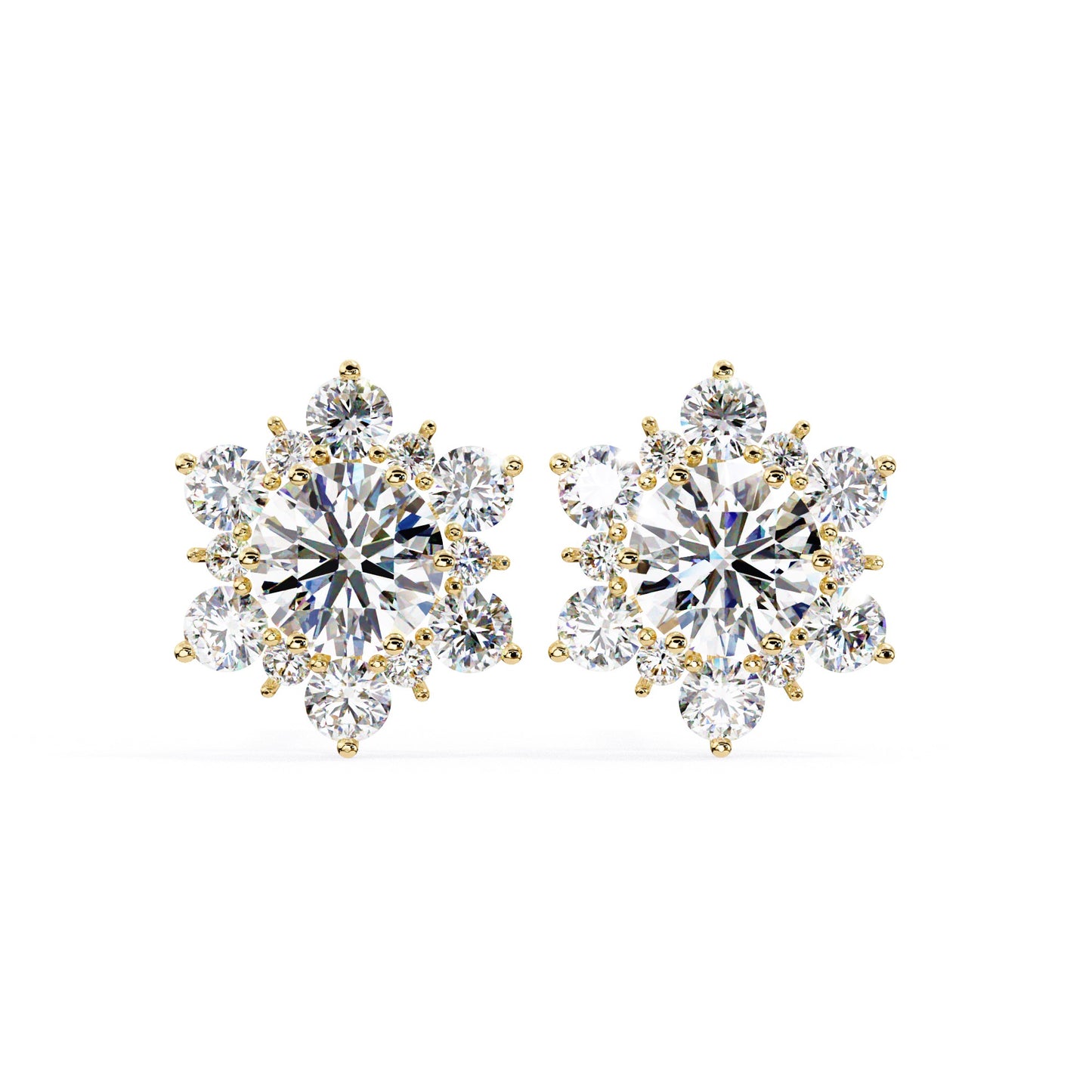 Snowflake Round Brilliant Earring