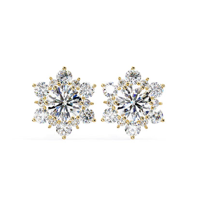 Snowflake Round Brilliant Earring