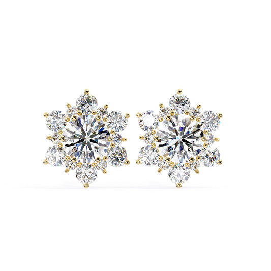 Snowflake Round Brilliant Earring