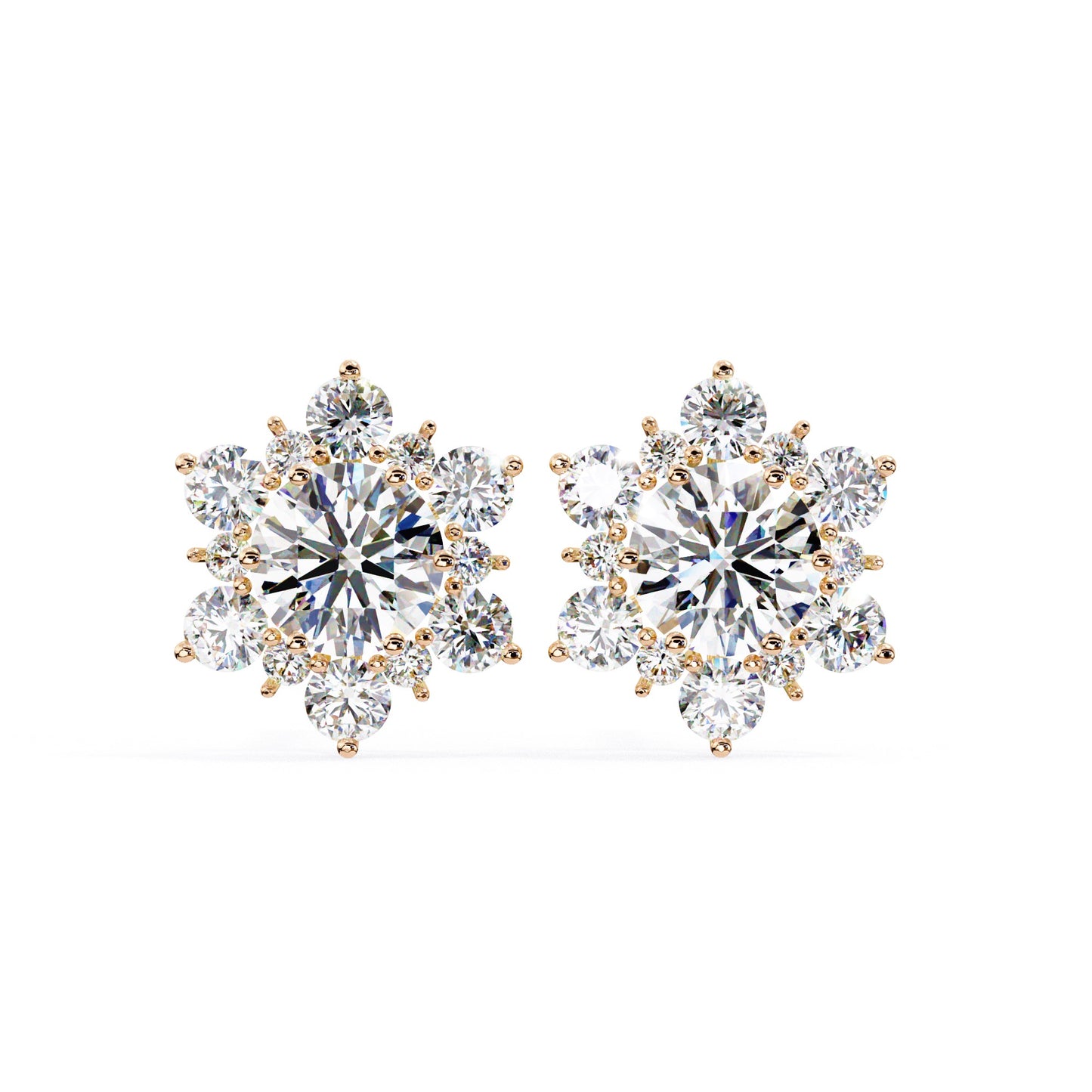 Snowflake Round Brilliant Earring