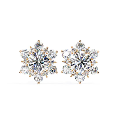 Snowflake Round Brilliant Earring