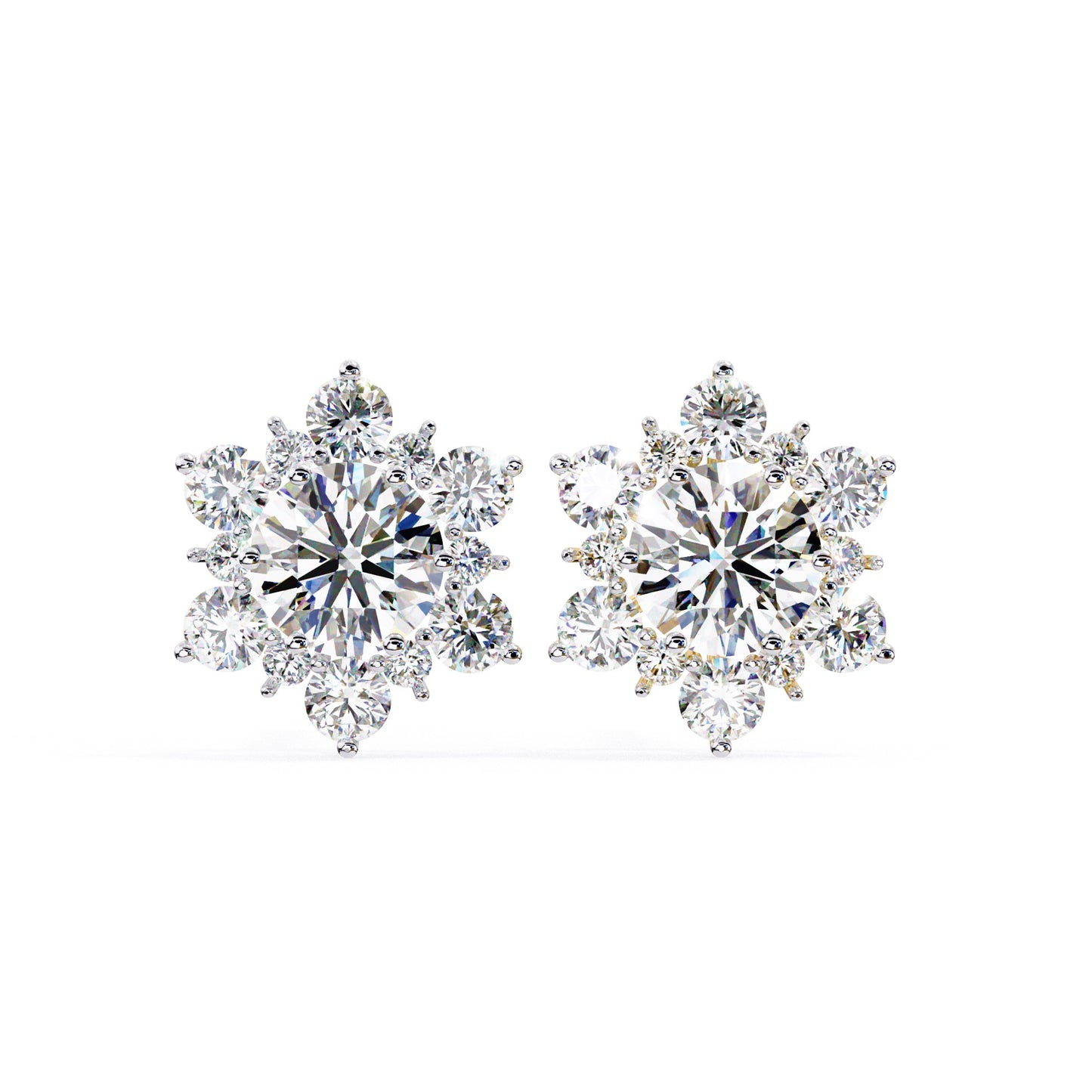 Snowflake Round Brilliant Earring