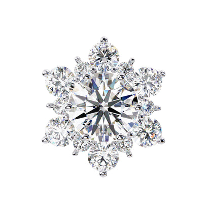 Snowflake Round Brilliant Earring